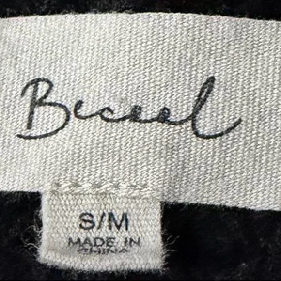 Beceel Black Open Front Knit Cardigan Women's S/M Soft Cozy Minimalist - Picture 2 of 5